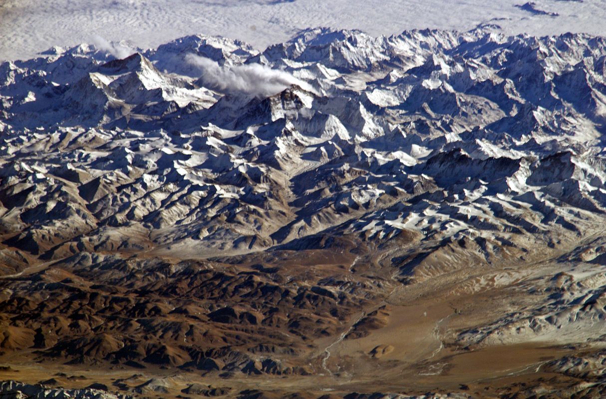 Nasa 4 ISS008-E-13304 Makalu, Everest, Lhotse, Nuptse, Gyachung Kang, Cho Oyu From North